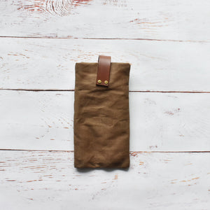 Waxed Canvas & Leather Glasses Case