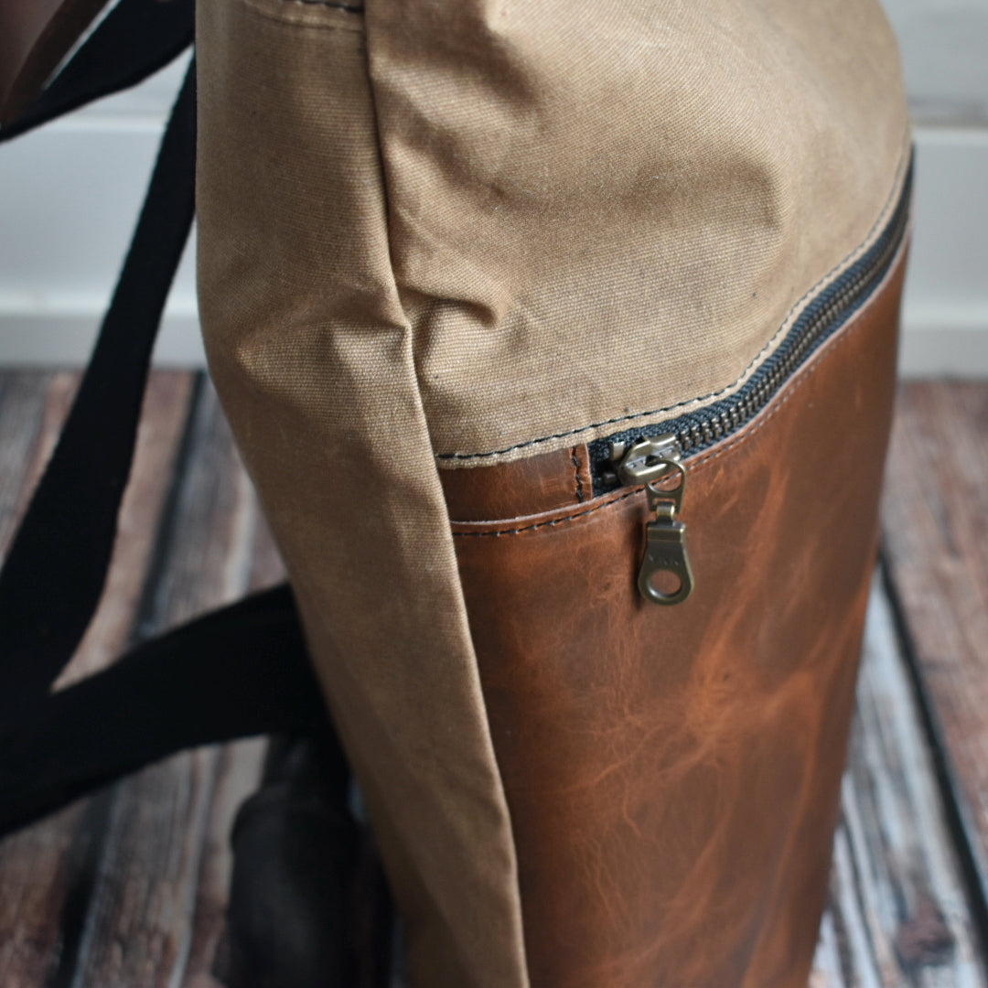 MUNC Waxed Canvas and Leather Backpack 
