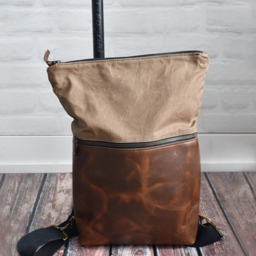 MUNC Waxed Canvas and Leather Backpack 