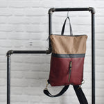 Load image into Gallery viewer, Miki Waxed Canvas &amp; Veg Tan Leather Dual Purpose Bag
