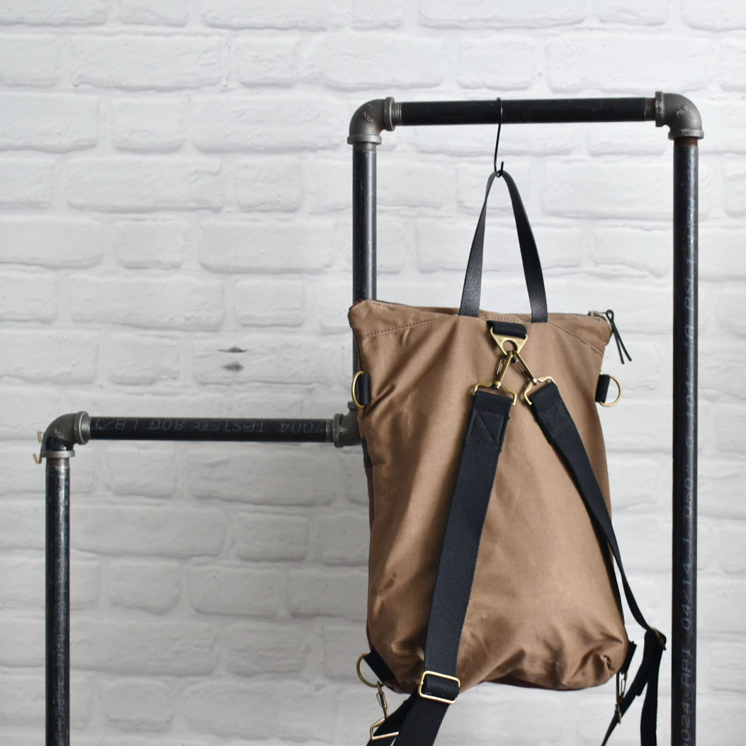Miki Waxed Canvas & Veg Tan Leather Dual Purpose Bag