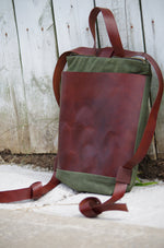 Load image into Gallery viewer, Mona Waxed Canvas &amp; Leather Backpack

