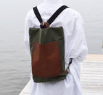 Load image into Gallery viewer, Milo Waxed Canvas &amp; Veg Tan Leather Backpack
