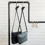Load image into Gallery viewer, Moonie Black Waxed Canvas &amp; Leather Purse
